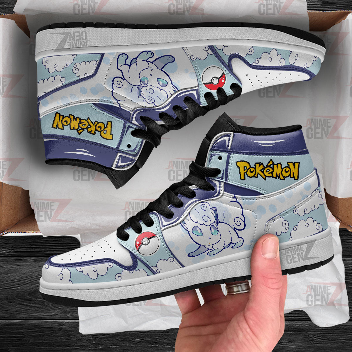 Pokemon Vulpix alola JD Sneakers Custom Pokemon Anime Shoes
