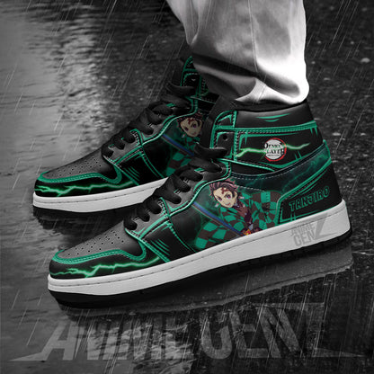 Demon Slayer Kamado Tanjiro JD Sneakers Black Cool Style Custom Anime Shoes